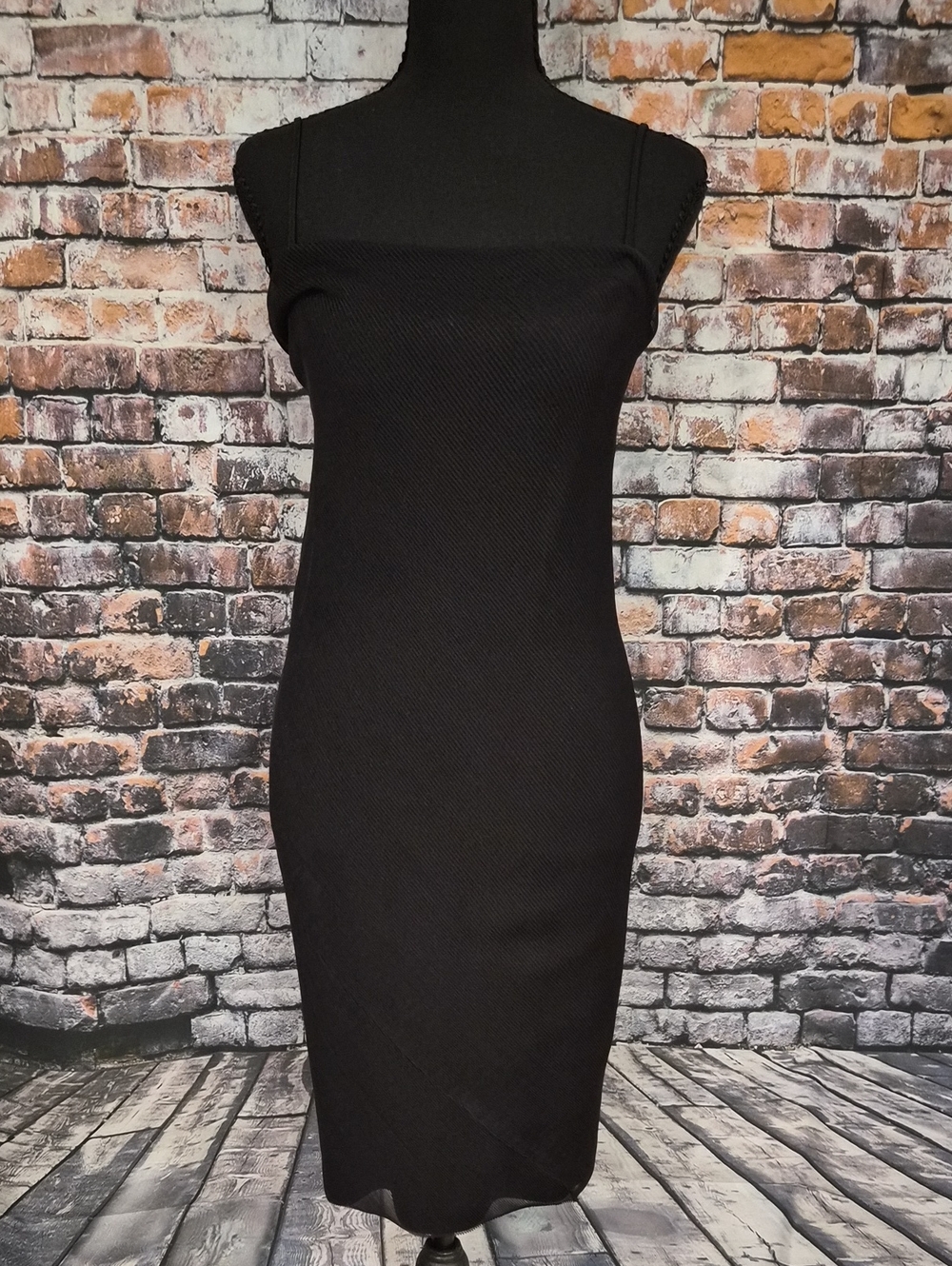 BCBGMaxAzria Black Spaghetti Strap Midi Dress